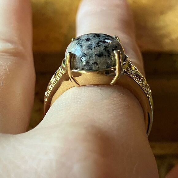 Natural Yooperlite Sterling Silver Ring Size 8 - Picture 2 of 10